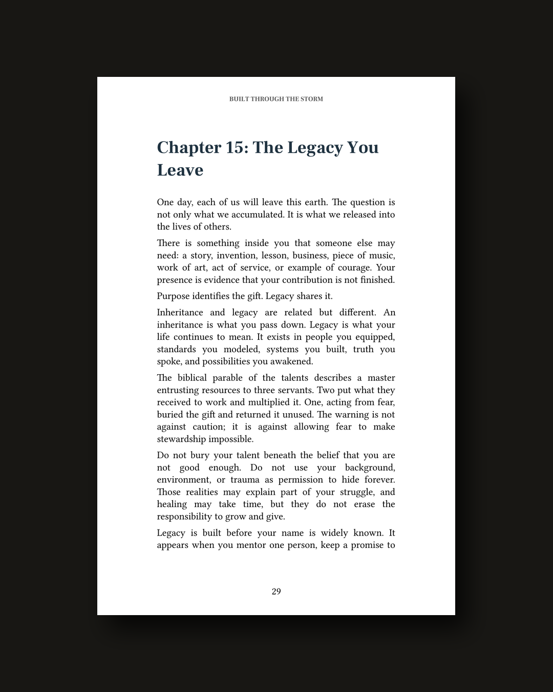 Built Through the Storm, Chapter 15: The Legacy You Leave, interior page preview