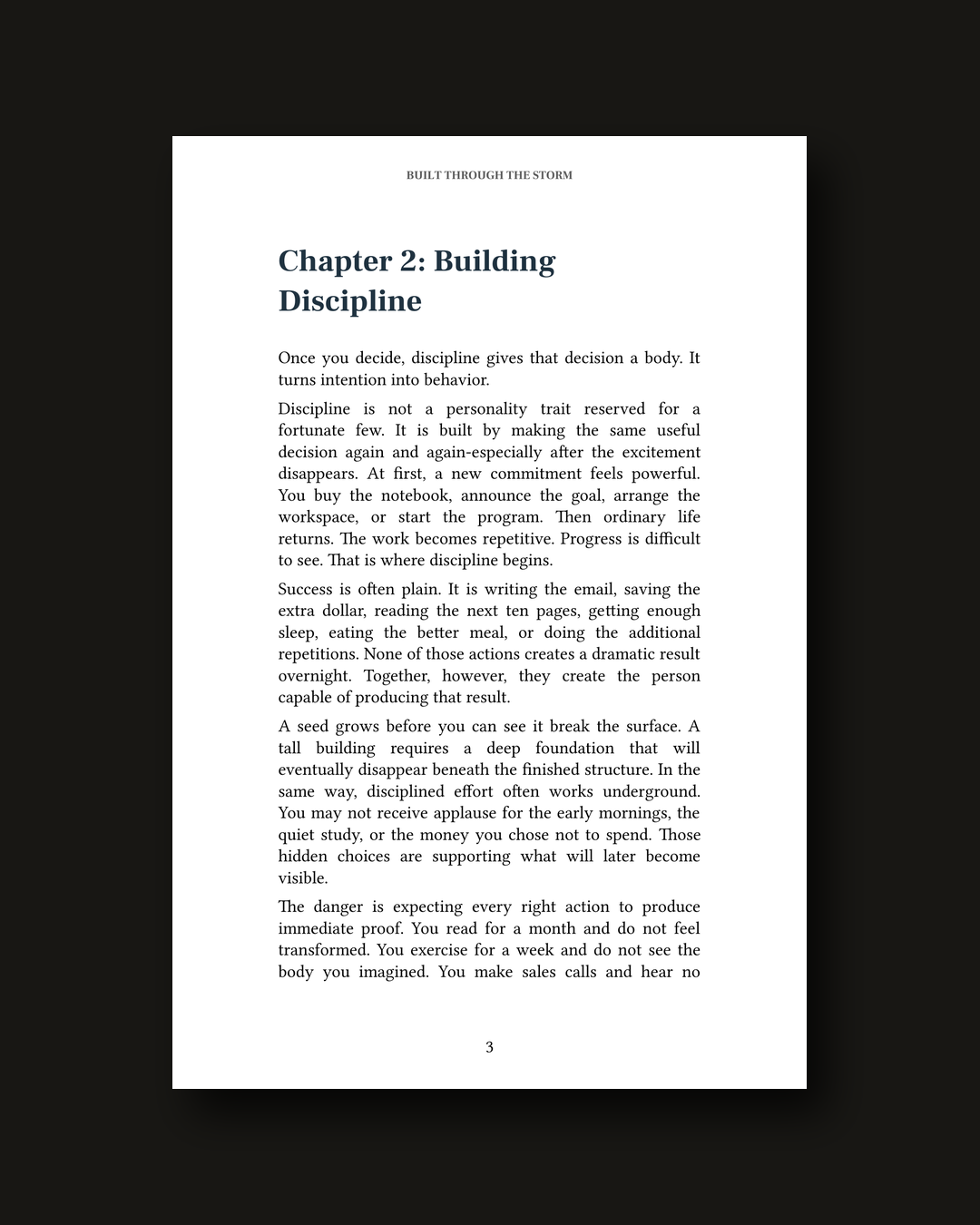 Built Through the Storm, Chapter 2: Building Discipline, interior page preview