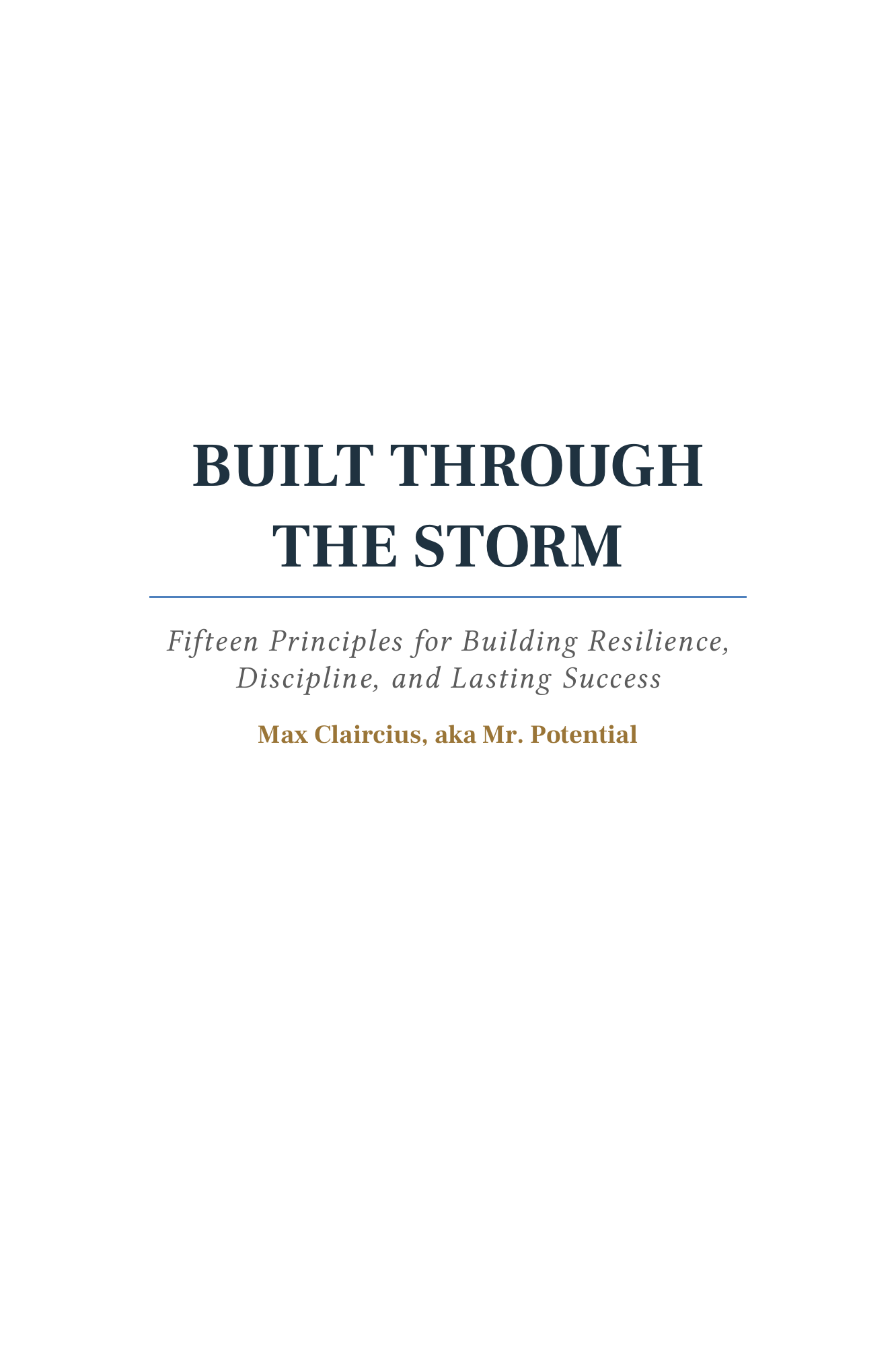 Built Through the Storm by Max Claircius, book cover