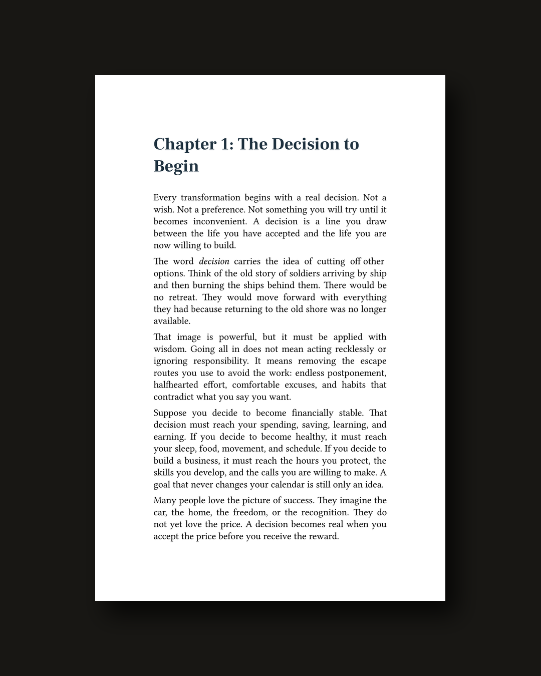 Built Through the Storm, Chapter 1: The Decision to Begin, interior page preview