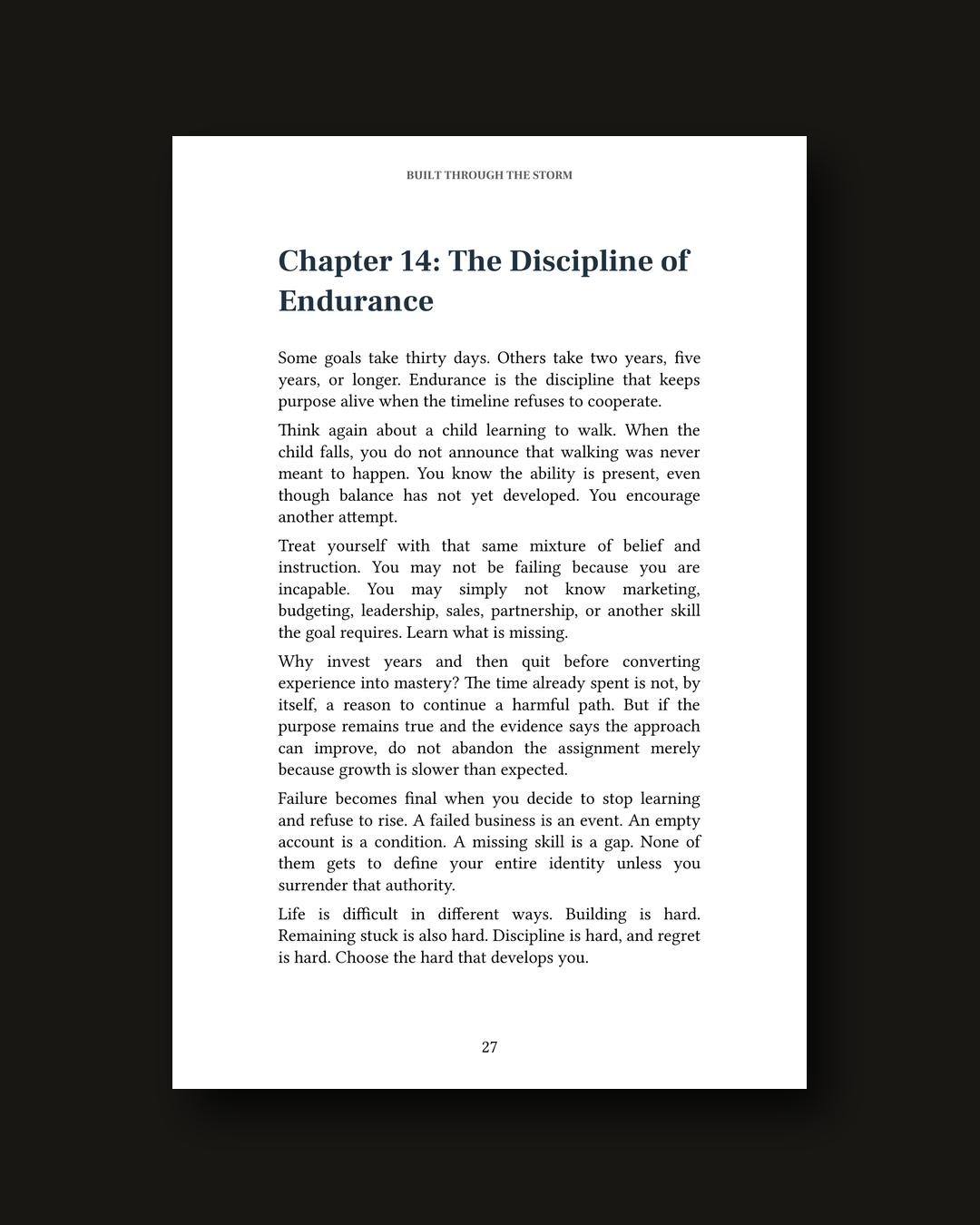 Built Through the Storm, Chapter 14: The Discipline of Endurance, interior page preview